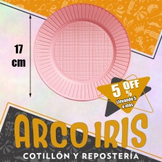 Plato 17 Cm Rosa X 50 +5-5% Promo Por Cantidad