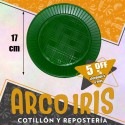 Plato 17 Cm Verde X 50 - +5-5% Navidad San Patricio Promo Por Cantidad