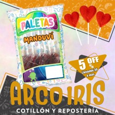 Paletas Corazon Rojo X 10 +30-5% Promo Por Cantidad Manduvi Valentin