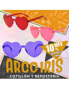 Anteojo Sol Corazon Sin Marco Xu +12-10% - Varios Colores Valentin Promo Por Cantidad 2