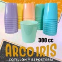 Vaso Plastico Pastel 300 Cc X 10 - Varios Colores Amarillo-verde-lila-rosa