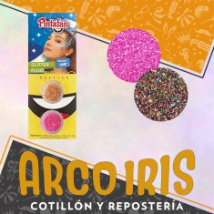 Maquillaje Glitter Fluo Pasta 2g X 2 Multicolor/rosa Artistico Halloween Pintafan