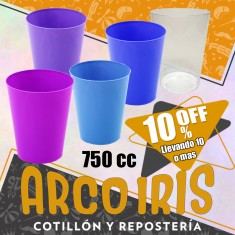 Vaso Conico 750 Cc Xu +10-10% - Varios Colores Promo Por Cantidad Transparente Blanco-fucsia-violeta-celeste-azul