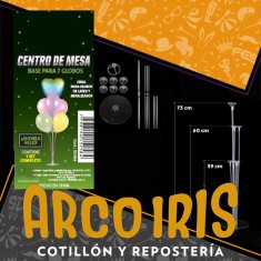 Base Con Soporte Para 7 Globos +5-5% Altura: 75 Cm - Acrilico Porta Mylar/globo Soporte Para Globos