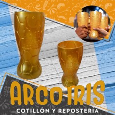 Vaso Copa Vamos Argentina X 50 - Bolson - 850 Cm3 - Alto 20 Cm - Dorado Mundial