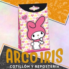 Kuromi Bolsa Bolsa Caramelera Con Cierre X 8 - De Papel Con Glitter Y Cierre My Melody