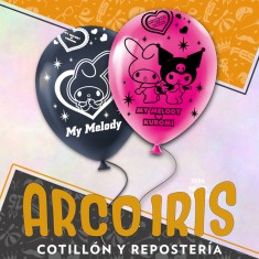 Kuromi Globos Premium X 6 - Latex 12 Impresion Total My Melody