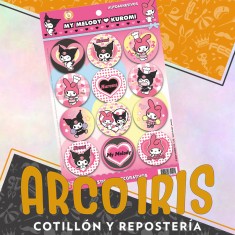 Kuromi Stickers 2 X 12 - 24 Stickers Decorativos My Melody