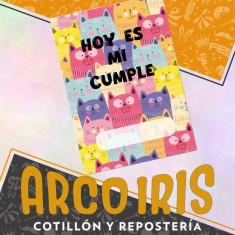 Kit Cumple Gatitos - Poster + Banderin + Adorno Torta + Gorrito + 6 Vasos + 6 Plastos + 2 Manteles + 20 Servilletas Mascotas 2