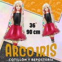 Mylar 36 Personaje Barbie Metal Xu - 90 Cm Globo Metalizado Papel