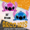 Mylar 32 Personaje Stitch Cabeza/cuerpo Metal Xu - 81 Cm Rosa Celeste Globo Metalizado Papel