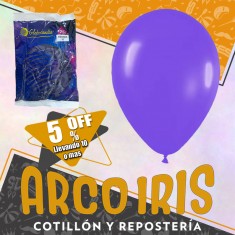 Globo Estandar 12 X 25 - Violeta +10-5% Promo Por Cantidad Globolandia