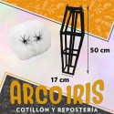 Ataud Con Tela Arana Y Aranas 50 X 17 Cm Xu - Halloween Para Deco Stasio