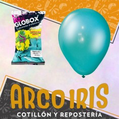 Globo Perlado 12 X 50 - Turquesa/verde Liquidacion Arco Iris Bombucha