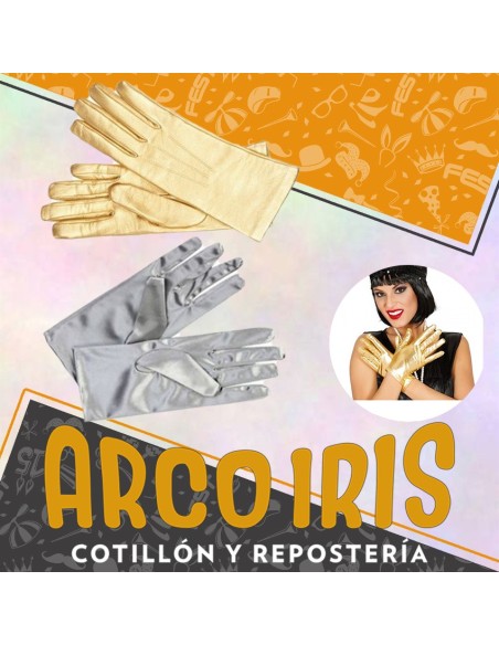 Guantes Cortos Metalizado 22 Cm -53812-