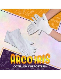 Guantes Blancos Tela 12 X 2 - Bolson De 12 Pares - Oferta