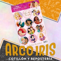 Princesas Stickers 2 X 12 U - 24 Stickers Decorativos