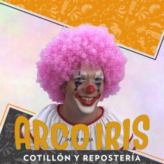 Peluca Afro Rosa/fucsia Xu