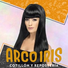 Peluca Lacia Larga Negra