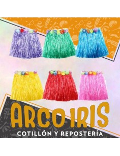 Pollera Hawaiana Plastica Multicolor- En Percha Multicolor Primavera Imagen