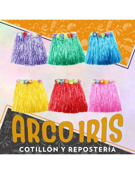 Pollera Hawaiana Plastica Multicolor- En Percha Multicolor Primavera Imagen