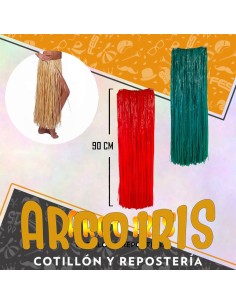 Pollera Hawaiana Larga 90 Cm Color Yute Grande - En Percha Plastica Primavera Imagen