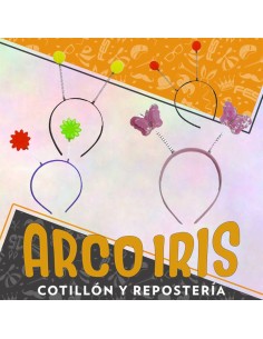 Vinchas Resorte X 4 - Varios Modelos - Formas/pelotitas: Rojo-verde- Amarilla-negra Formas: Corazon Mariposa/clave De Sol/flo