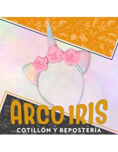 Vincha Unicornio Xu - Arco Iris Pastel Grande Party Store