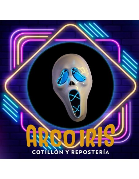 Luminoso Mascara Scream Xu - Tira De Luz Y Control 3 Efectos Halloween