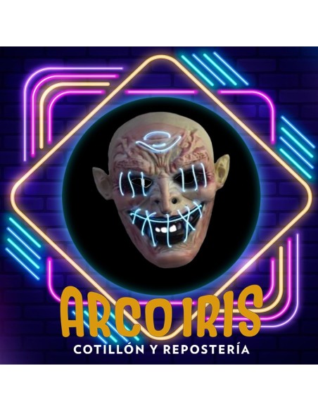 Luminoso Mascara Alien Xu - Tira De Luz Y Control 3 Efectos Halloween