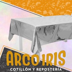 Mantel Plastico Plateado Xu - 1.20 X 1.80 Mt