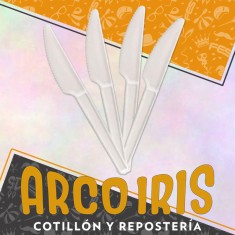 Cubiertos Cuchillos X 50 - Blanco-negro-cristal Ensobrado Straneplast