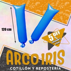 Globo Nudo Azul 20 X 120 Cm X 20 +5-5% Tambien Conocido Como Aplaudidor O Globo De Cancha Imagen