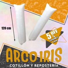 Globo Nudo Blanco 20 X 120 Cm X 20 +5-5% Tambien Conocido Como Aplaudidor O Globo De Cancha Imagen