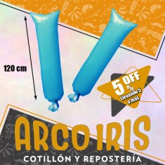 Globo Nudo Celeste 20 X 120 Cm X 20 +5-5% Tambien Conocido Como Aplaudidor O Globo De Cancha Imagen