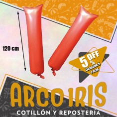 Globo Nudo Rojo 20 X 120 Cm X 20 +5-5% Tambien Conocido Como Aplaudidor O Globo De Cancha Imagen