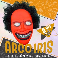Careta Terror Con Pelo Espectro Fluo Xu +3-5% - Halloween Descuento Por Cantidad Gape