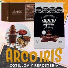 Chocolate Alpino Semiamargo X 6 Kg - Repostero Alta Fluidez Bano De Reposteria Especial Cascada De Chocolate Lodiser