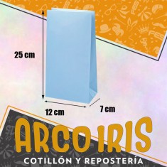 Bolsa Caramelera X 50 Celeste - 12 X 25 X 7 Cm Pleno Celeste