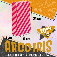 Bolsa Caramelera X 50 Rayas/lunares +3-20% - 12 X 25 X 7 Cm Promo Por Cantidad
