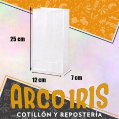 Bolsa Caramelera X 50 Blanca - 12 X 25 X 7 Cm