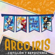 Sonic Co Banderin Feliz Cumpleanos Xu - Articulado