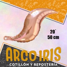 Mylar 20 Curve Plateado/rosa Gold Xu - 50 Cm Petalo Para Flor Llama Globo Metalizado