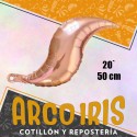 Mylar 20 Curve Plateado/rosa Gold Xu - 50 Cm Petalo Para Flor Llama Globo Metalizado