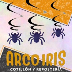 Espiral Con Aranas X 2 - Varios Colores Halloween Hanging Decorations Rondi