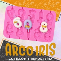 Silicona Molde Numeros Con Mono Y Sombrero Placa Del 0 Al 9