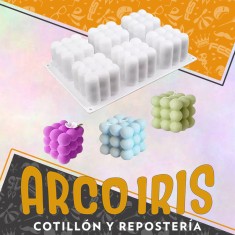 Silicona Molde Vela Cubo X 6 - Con Forma Plancha 17 X 29 Cm