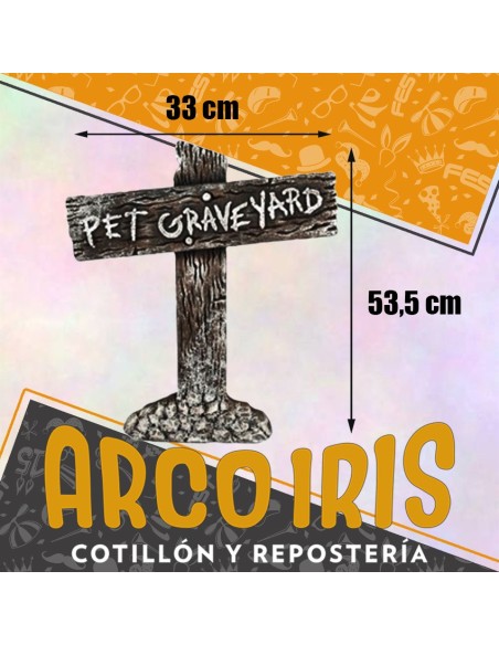 Lapida Cementerio De Mascota 53.5 X 33 Cm - Cruz Pet Grave Yard Halloween Party Store