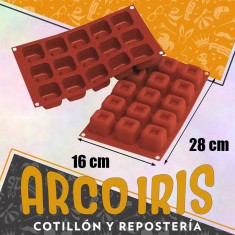 Silicona Molde Para Bombones Rellenos Cuadrados X 15 - Plancha 16 X 28 Cm