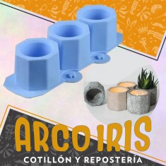 Silicona Molde Mini Macetas X 3 - Candelabro